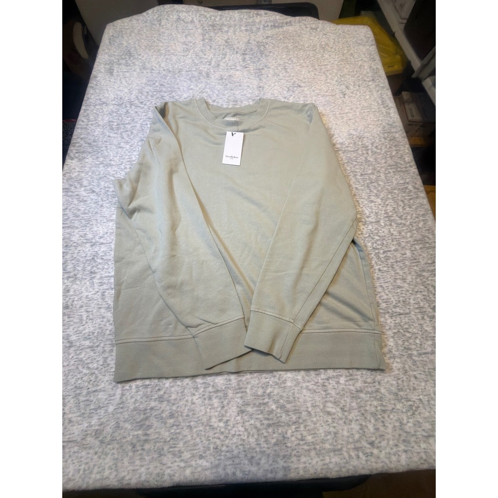 Goodfellow & Co Mens Crewneck Long Sleeve Sweatshirt Light Sage Green Size L NWT